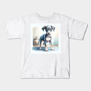 Watercolor Italian Greyhound Puppies - Cute Puppy Kids T-Shirt